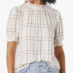 Amazon Essentials Fluid Twill Short Puff Sleeve Smock Detail Shirt